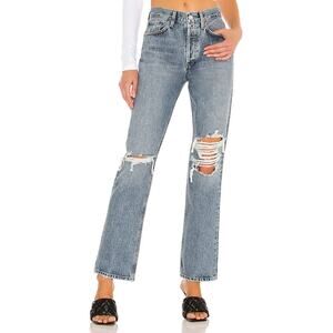 AGOLDE Lana Straight Jean Backdrop Distressed